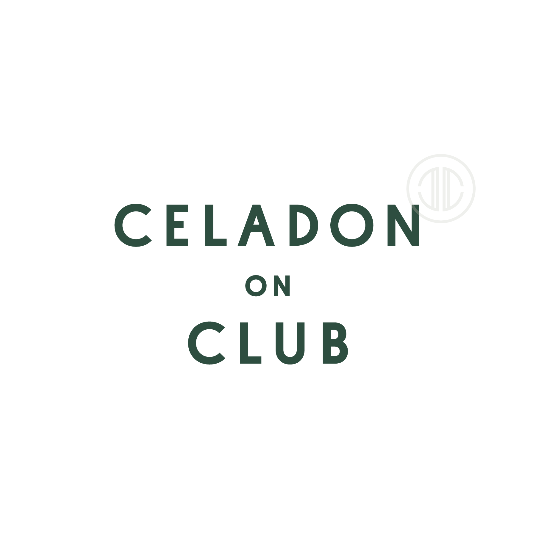 A logo with the text "CELADON CLUB" is displayed on a green background.